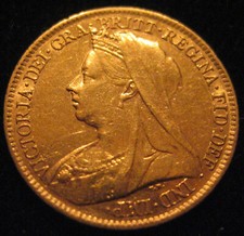 MDS GROSSBRITANNIEN UK HALF ½  SOVEREIGN 1900 "VICTORIA", GOLD  #36