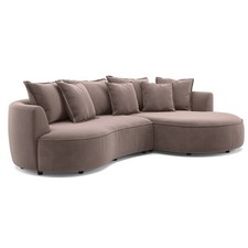 Ecksofa - cacao - Samt - 287