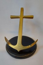 Longchamp  Theken Vintage Deko Aufsteller Anker Leder+Messing massiv Rarität 