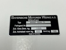 Typenschild BMW 02 1600Ti