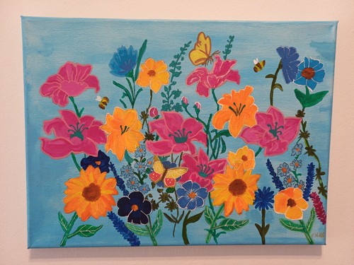 Bild selbst gemalt blumenwiese - bild,