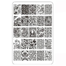 XXL Blume Stamping Schablone Nr. 11 Schnörkel Stempel Platte Nailart Ornamente