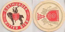 Dortmunder Ritter Bier - alter Bierdeckel / Bierfilz "Ritter Pils"