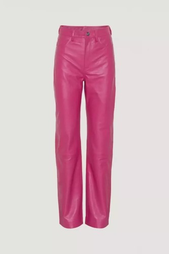 Damen pink echt lammleder hose - echt,