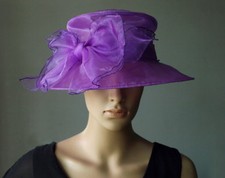 Damenhut LILA FLIEDER VIOLETT Organza Hut Brauthut Organzahut Anlasshut Schleife