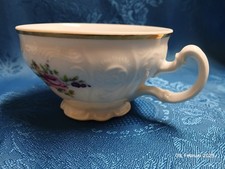 4 Kaffeetassen, Blumendesign LC Bernadotte Porcelaine Fine de Boheme
