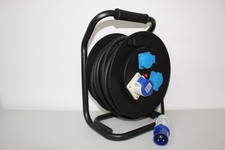 25M Profi Caravantrommel mit Metallsicherheitsgestell CEE Steckdose Kabeltrommel