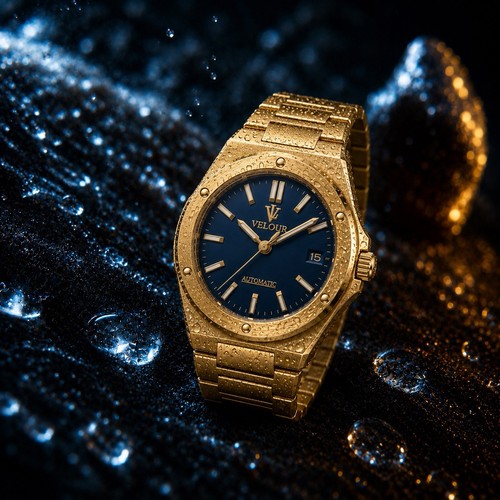 Velour automatic watch blue - velour,