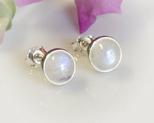 Mondstein Ohrstecker Silber