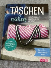 Taschen Nähen mit Schnittmuster Bogen Shopper Clutch Rucksack Neuwertig 
