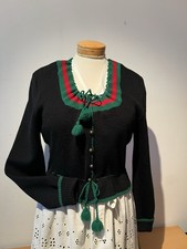 Trachten Strickjacke schwarz/rot/grün - Gr.40
