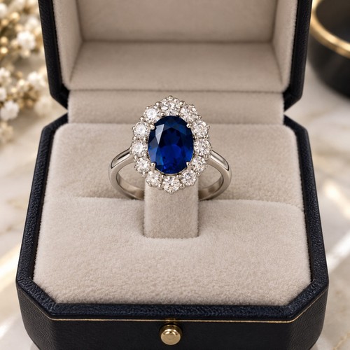 Ring saphir brillant diamant - saphir,