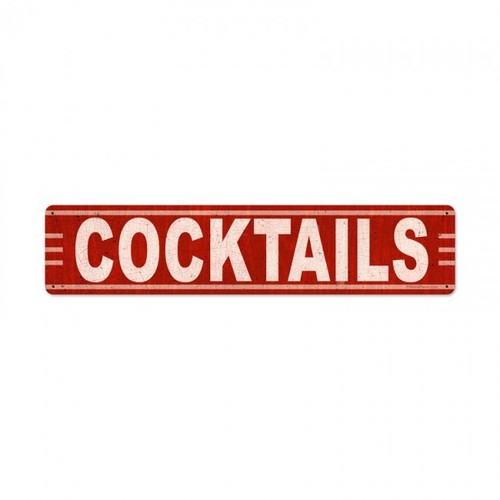 Cocktails blech schild 71cm - blech,