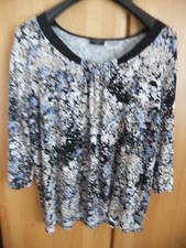 Bluse/Tunika von Via Appia Due - blau/weiß/beige gemustert Größe 50