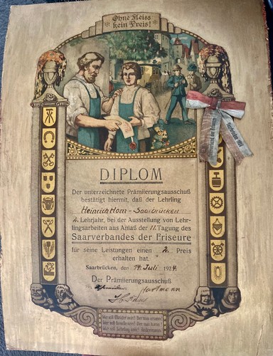 Antikes diplom saarverband der - antikes,
