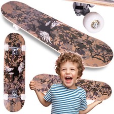 MalPlay Skateboard Deck Holzboard Doppelseitige MORO 77cm ABEC-5 Funboard Kinder