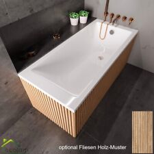 ECOLAM Badewanne 160 x 70 Tami Wanne Acryl Rechteck Styropor Fliesen Holz Muster