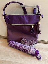 3  tlg. HandtaschenSet ,Lila