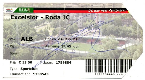Ticket ned excelsior roda - ticket,