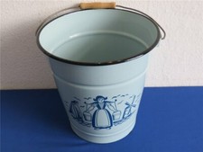 DDR Emaille Eimer Wasserträgerin Wassereimer Emailleeimer hellblau Wischeimer