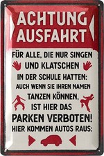 Retro Blechschild - Einfahrt Freihalten Schild, Ausfahrt freihalten - 20x30cm