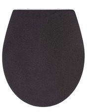 WENKO Duroplast WC-Sitz Toilettensitz Klodeckel mit 3D-Druck schwarz *besch. VP