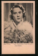Ansichtskarte Schauspielerin Gusti Huber mit Federstola 