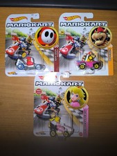 3 Stück Hot Wheels -  Mario Kart -  Shy Guy Bowser Princess  Peach Neu & Ovp