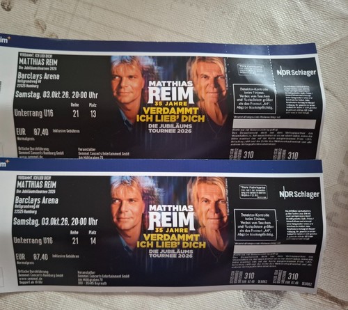 Konzert karten matthias reim - konzert,