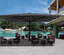 Marktschirm Gastro Ampelschirm XXL 5x5m (Ø7,2m) Polyester/ Alu 75kg anthrazit