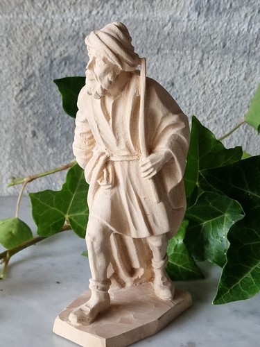 Krippenfigur holz natur - krippenfigur,