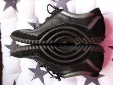Damenschuhe zum Schnüren ECCO Light Leder SCHWARZ/Silber Gr.37 f. lose Einl.