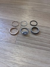 Schmuck Damen 6 Ringe 2x Rosegold, 3x Silber Und 1x Schwarz