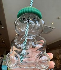 Neuer Bären-Strohbecher,süßer Bären-Glasbecher mit Deckel und Strohhalm,Bären