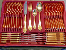 71- tlg.  Solingen Rokoko-Stilbesteck  23/24K hartvergoldet im Diplomatenkoffer