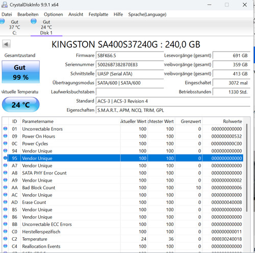 Kingston ssd zoll - kingston, 240gb