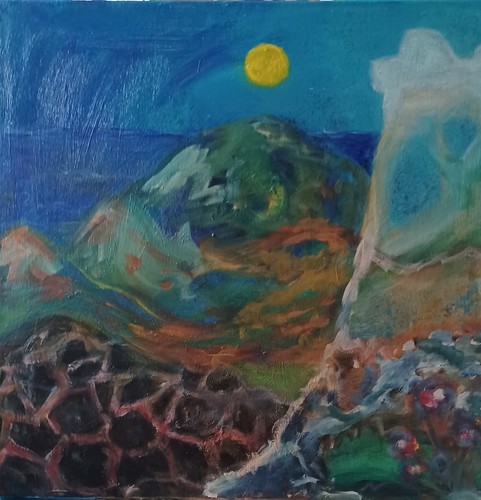 Handgemaltes landschaftsbild - handgemaltes,