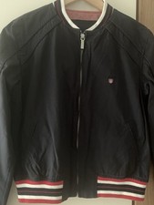 GANT M 38 Bomberjacke Blouson Bomber Kurz Jacke Dunkelblau Rot-Weiss-Strickbund