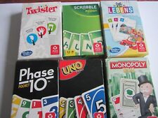 Pocket Spiele-Monopoly Deal-Phase10-Uno-Scrabble-Twister-Spiel des Lebens-NEU