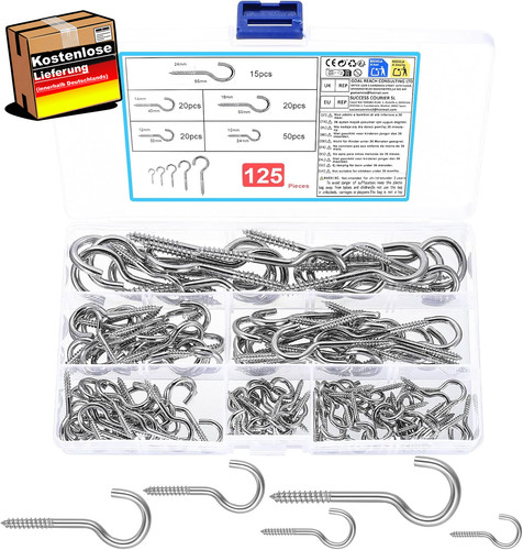 Metall schraubhaken set 125 - schraubhaken,