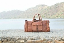 Große Dreieck-Reisetasche aus echtem Leder, neue Weekender-Tasche, Duffelbag