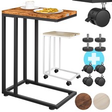 CASARIA® Beistelltisch Sofatisch Kaffeetisch mit Rollen Couchtisch Metall Holz