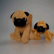 2x MOPS Plüschtier Hund Mopps Kuscheltier Stofftier Pug Plüsch Plush NEU 