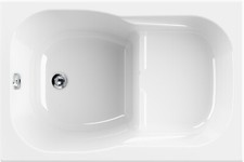 Sitzbadewanne 105 x 70 x 42/17,5 cm, weiß, Dobra