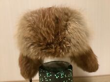 Neuwertige orginale russische Pelzmütze, Echtleder und Fuchspelz. Max Gr.55 cm