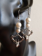 Ohrringe , Hirsch , Strass 