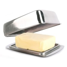 Edelstahl Butterdose mit