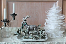Deko Hirsch, Silber Metallic