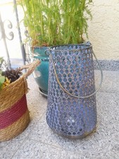 Depot Windlicht Metall groß Türkis/Gold