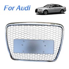 Für Audi A6 C6 RS6 2005-2011 Stil Waben Grill Kühlergrill Front Grill Sliver DHL